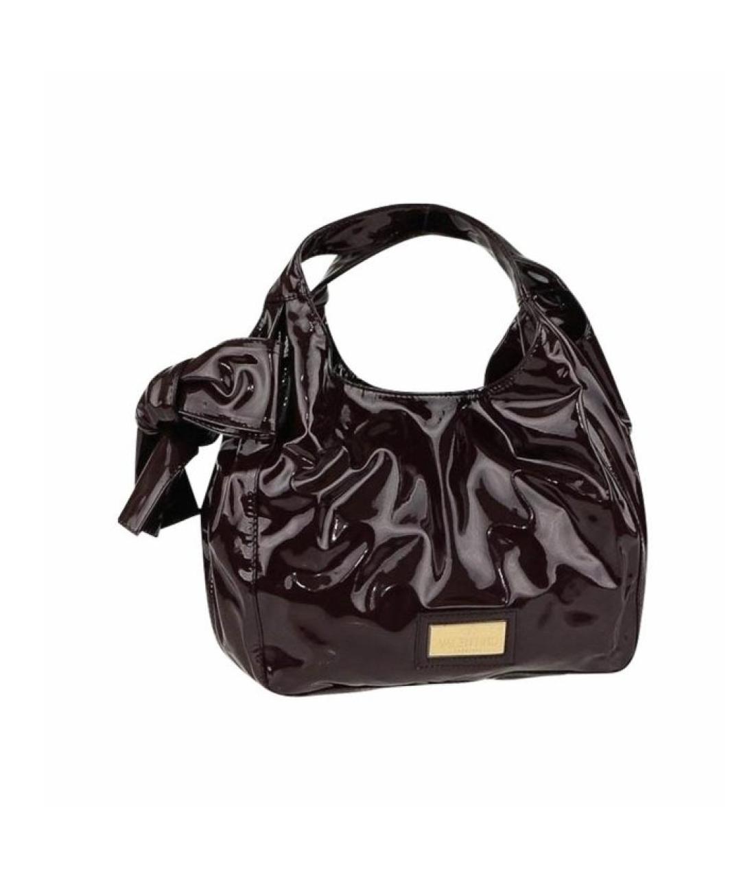 VALENTINO Черная сумка с короткими ручками из лакированной кожи, фото 8