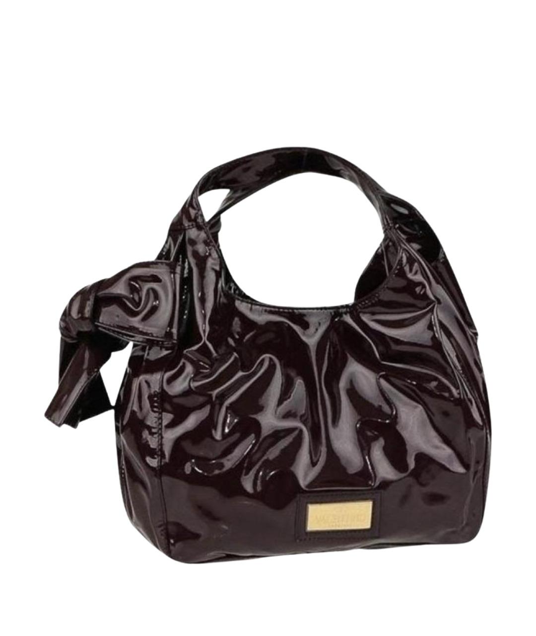 VALENTINO Черная сумка с короткими ручками из лакированной кожи, фото 1