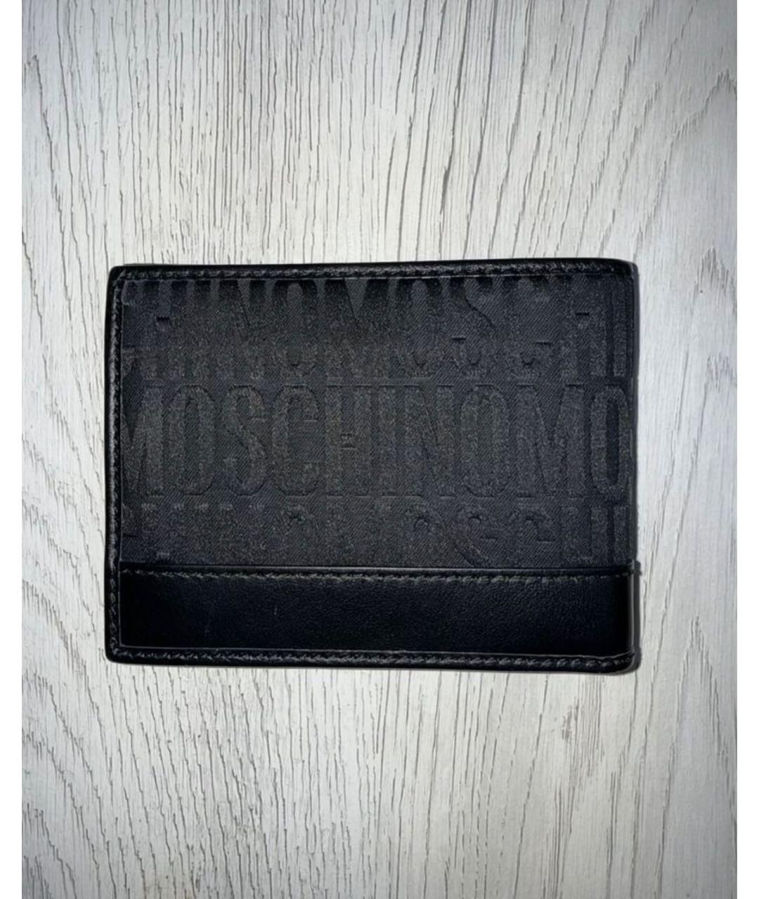 MOSCHINO Черный кожаный кошелек, фото 2