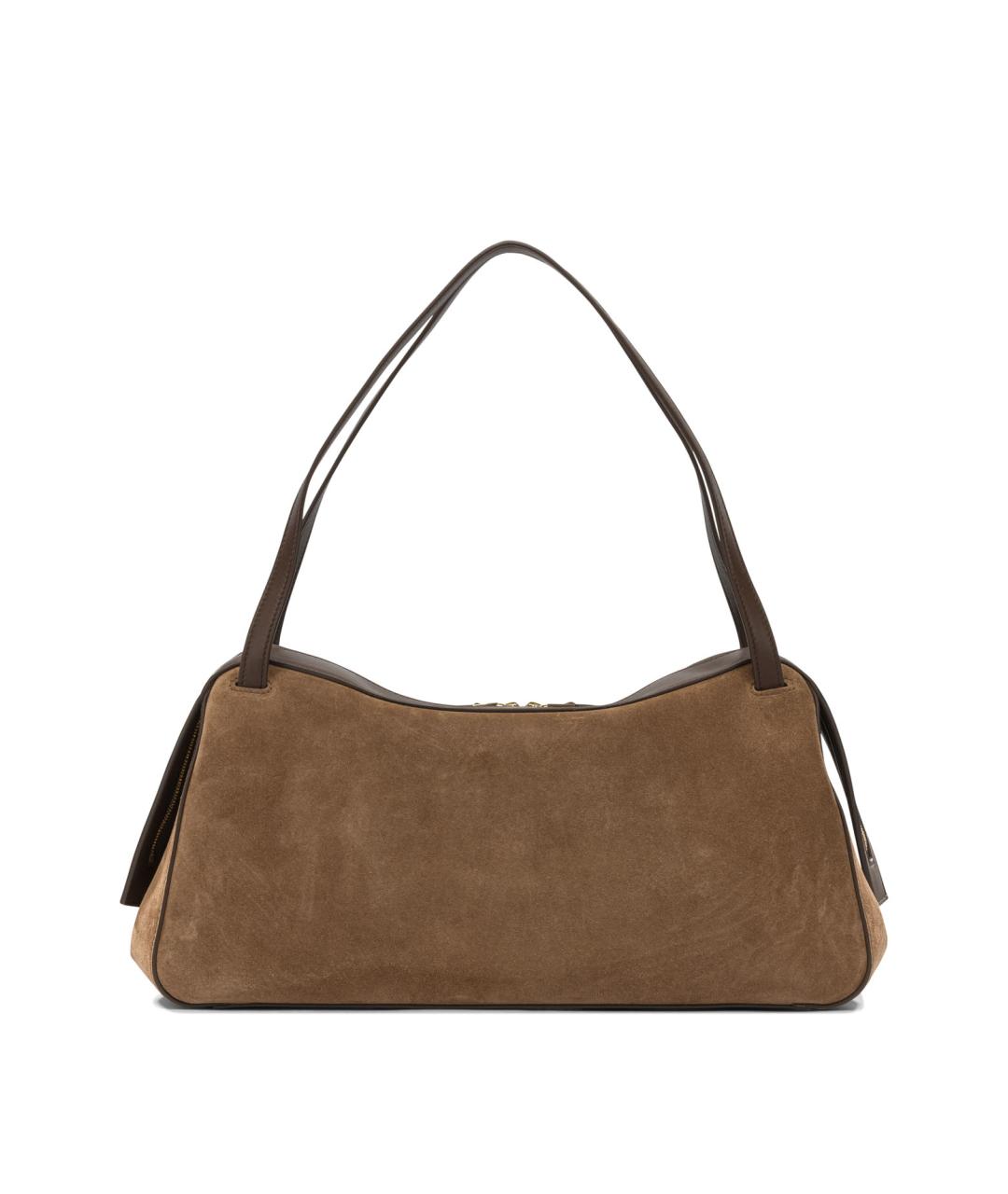 JIL SANDER Коричневая замшевая сумка через плечо, фото 2