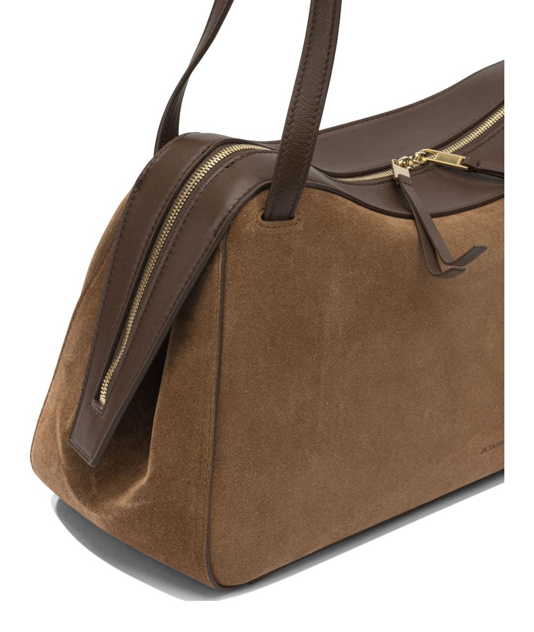 JIL SANDER Коричневая замшевая сумка через плечо, фото 3