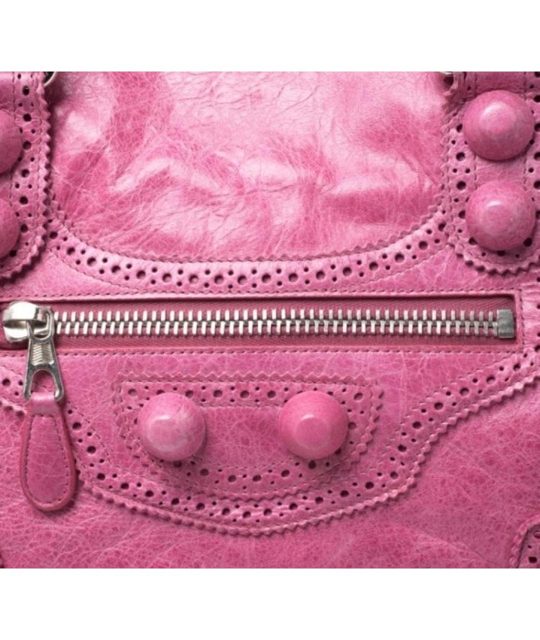BALENCIAGA Фуксия кожаная сумка с короткими ручками, фото 4