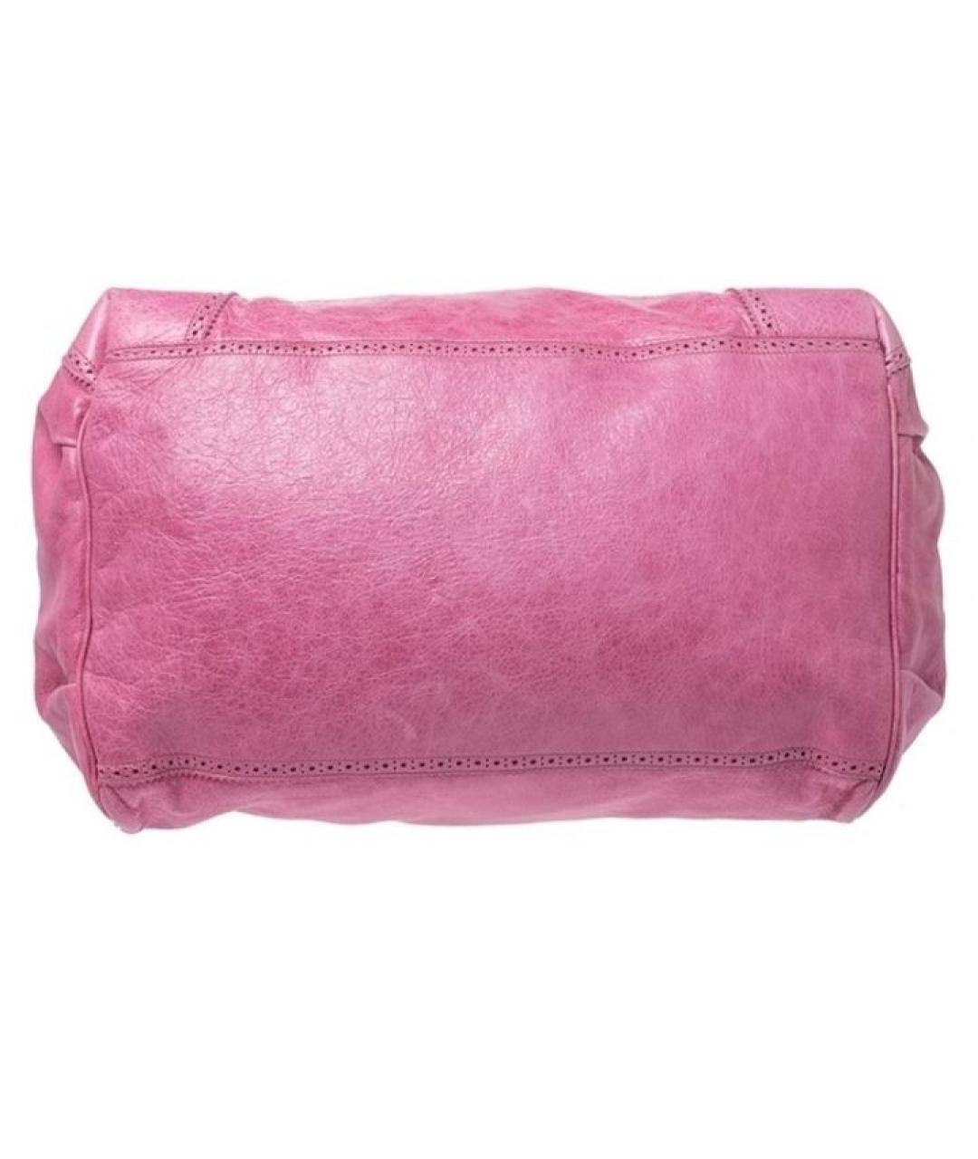 BALENCIAGA Фуксия кожаная сумка с короткими ручками, фото 5