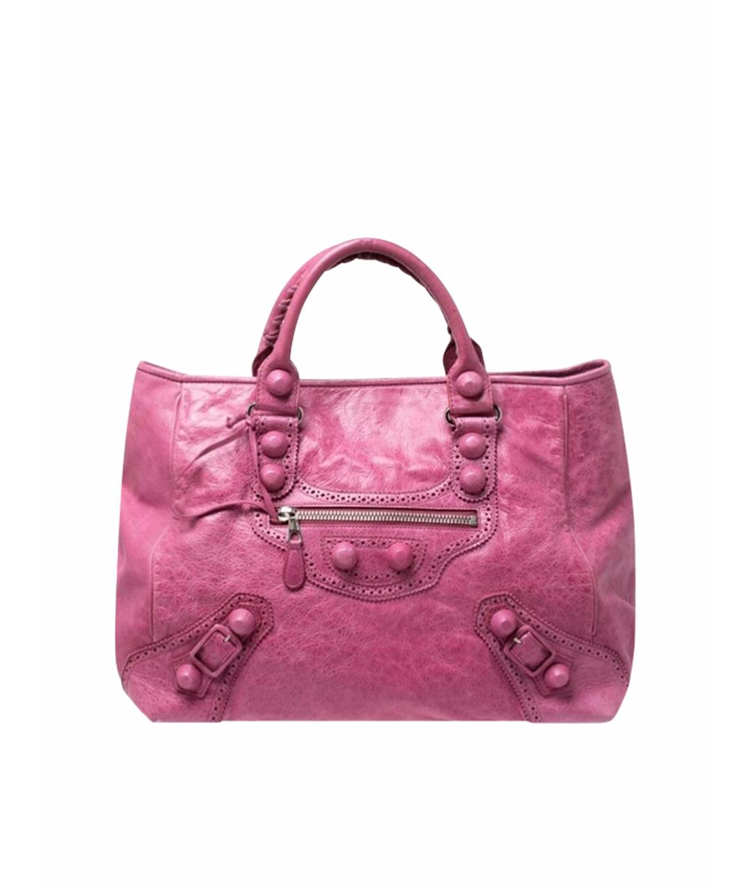BALENCIAGA Фуксия кожаная сумка с короткими ручками, фото 1