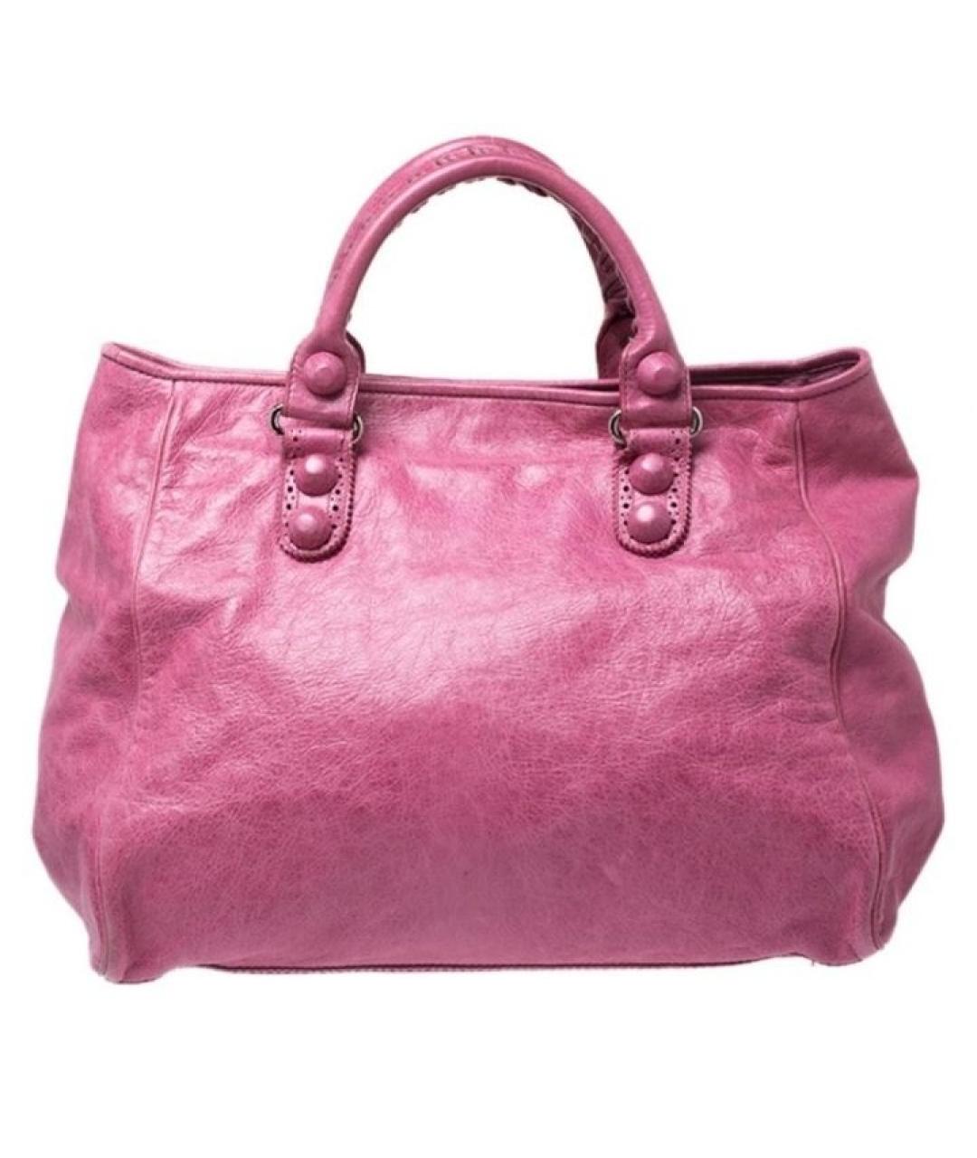 BALENCIAGA Фуксия кожаная сумка с короткими ручками, фото 3