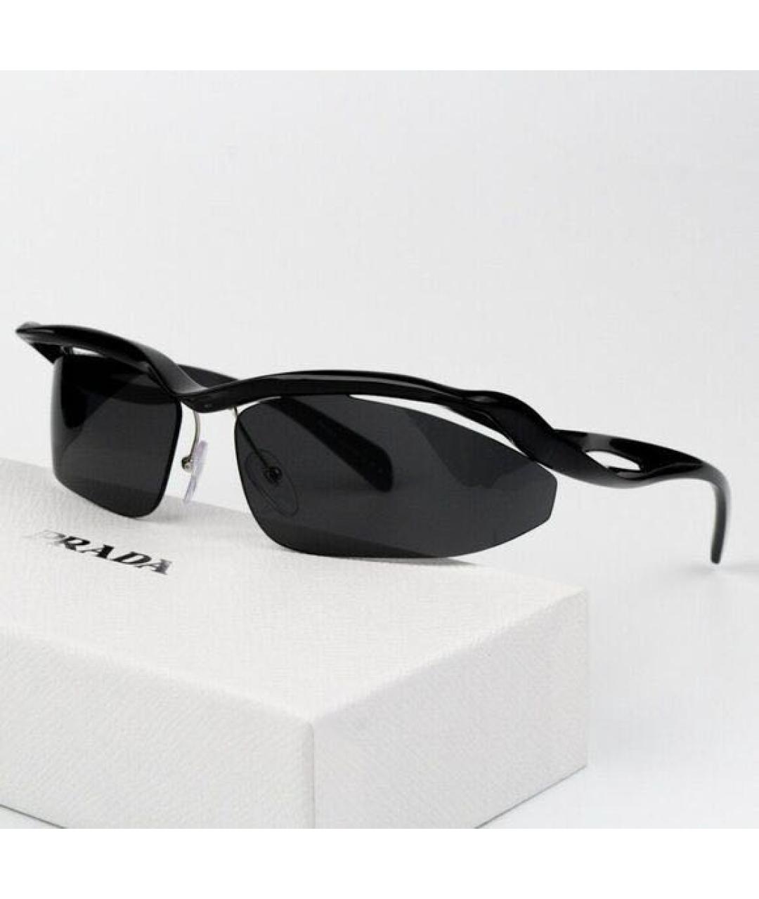 PRADA Черные пластиковые солнцезащитные очки, фото 5