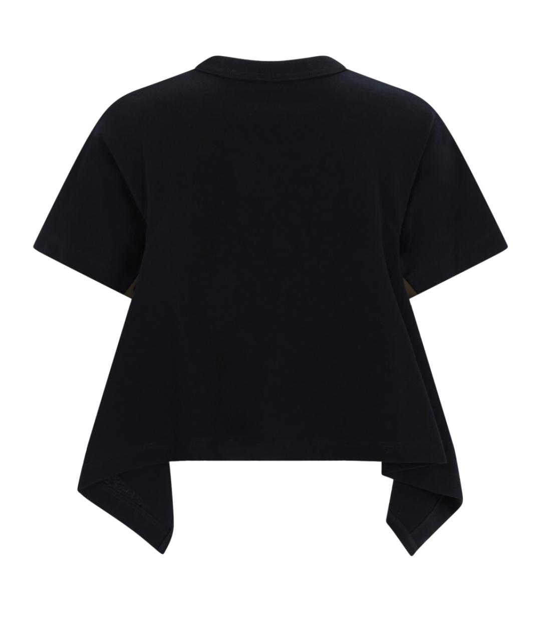 SACAI Черная хлопковая футболка, фото 2