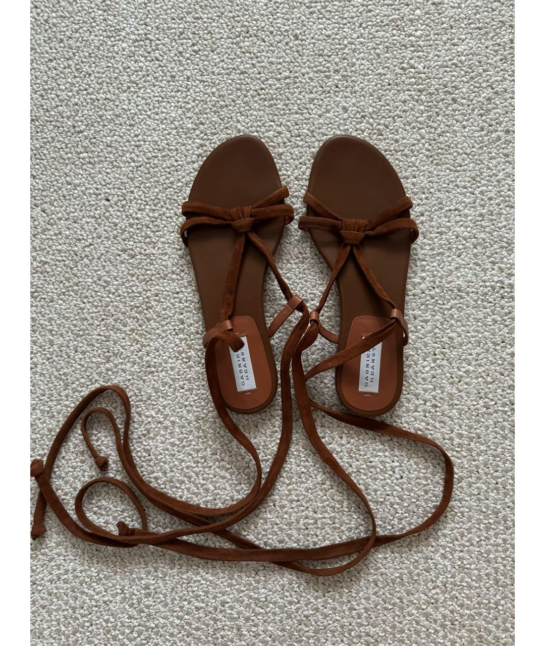 GABRIELA HEARST Коричневые замшевые босоножки, фото 2