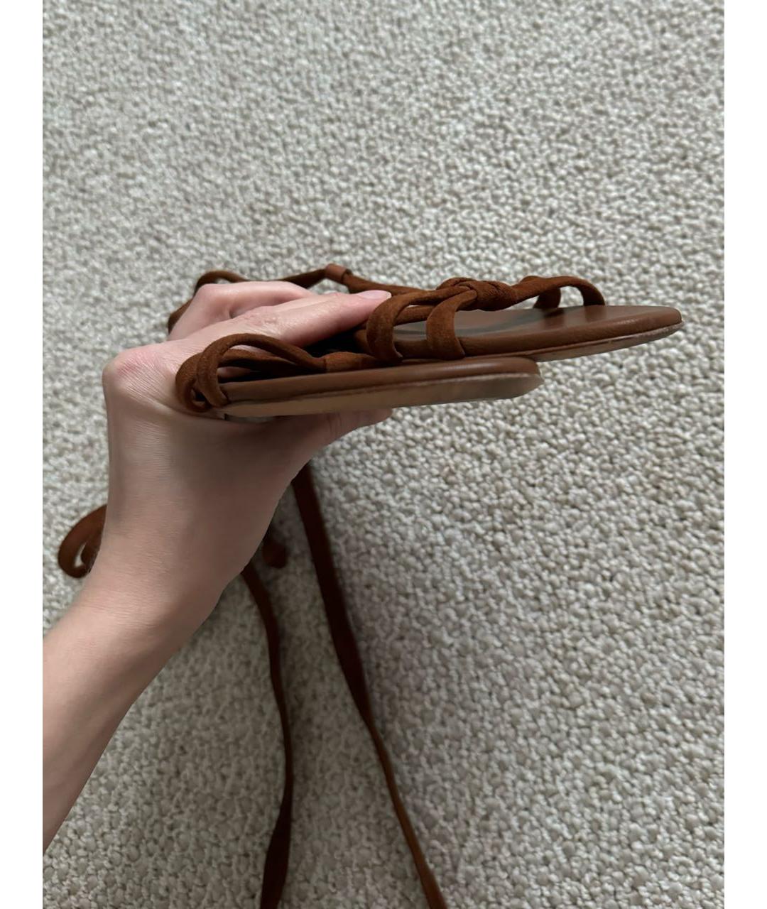 GABRIELA HEARST Коричневые замшевые босоножки, фото 6