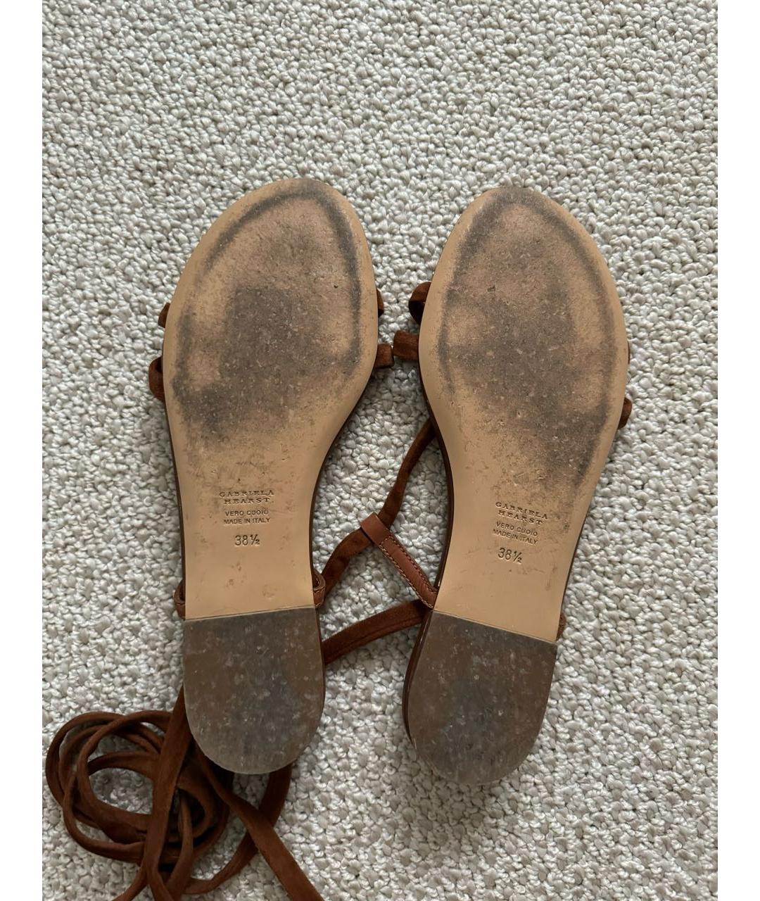 GABRIELA HEARST Коричневые замшевые босоножки, фото 5