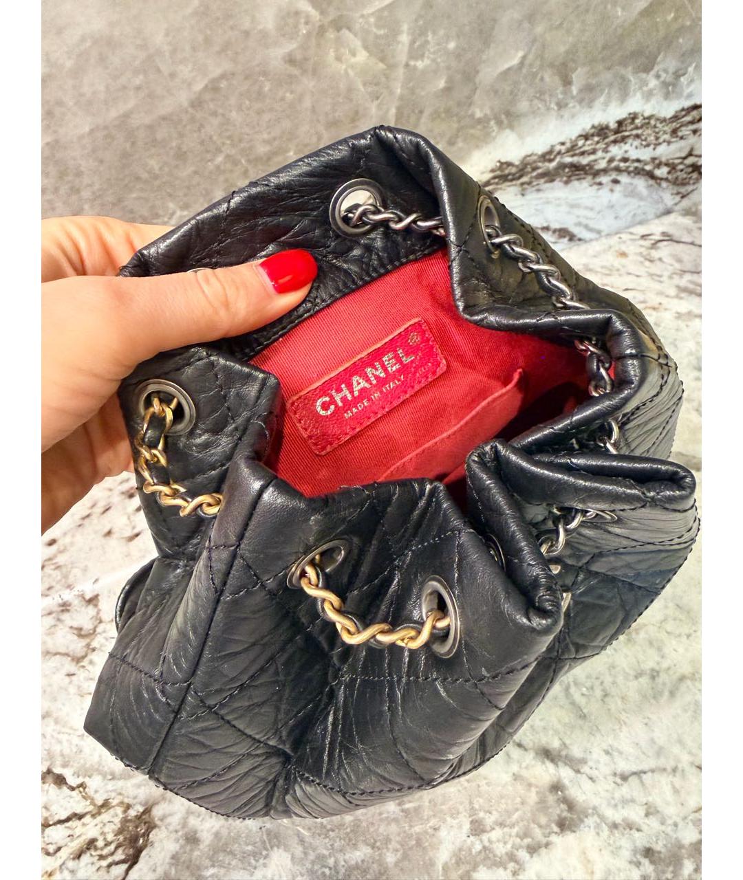 CHANEL Черный кожаный рюкзак, фото 4