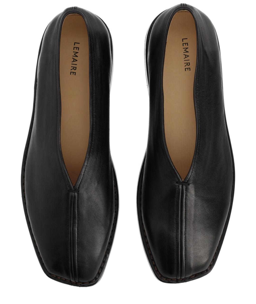 LEMAIRE Черные кожаные низкие ботинки, фото 5