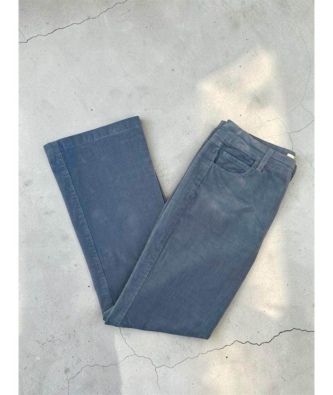 MAX MARA Голубые хлопковые брюки широкие, фото 4