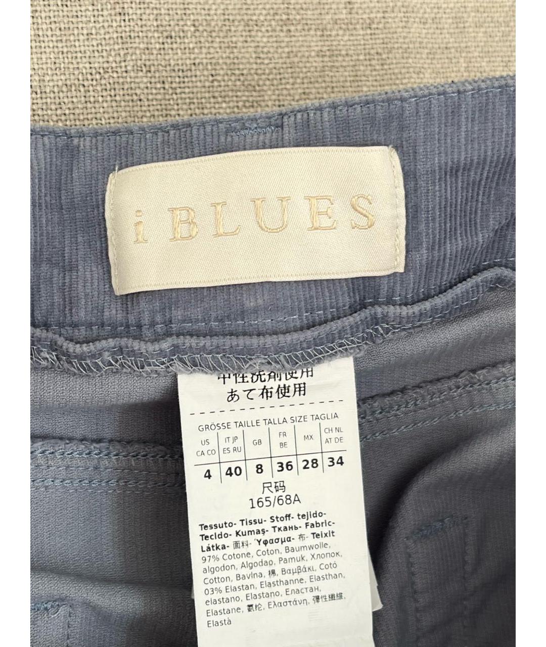 MAX MARA Голубые хлопковые брюки широкие, фото 5