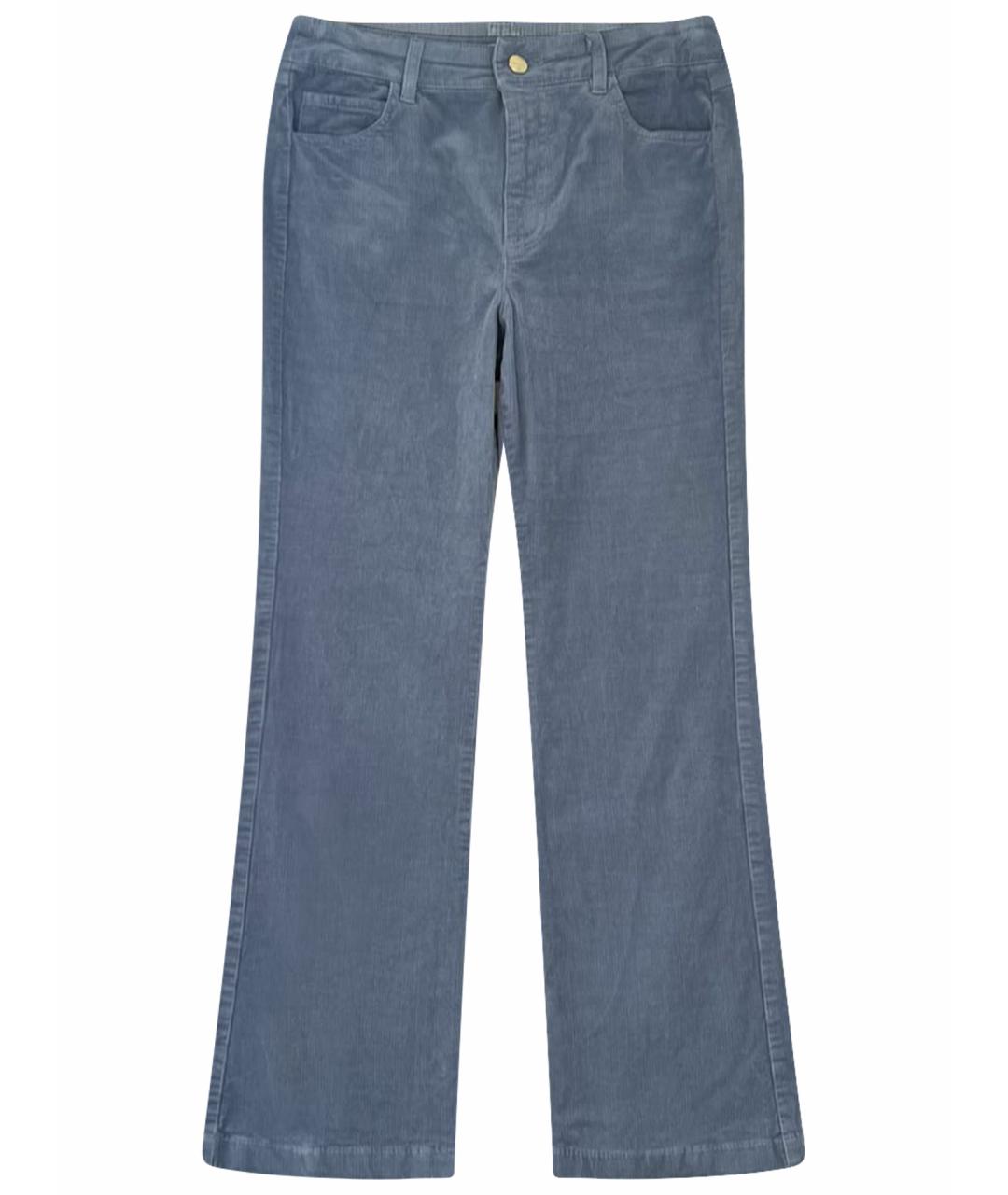 MAX MARA Голубые хлопковые брюки широкие, фото 1