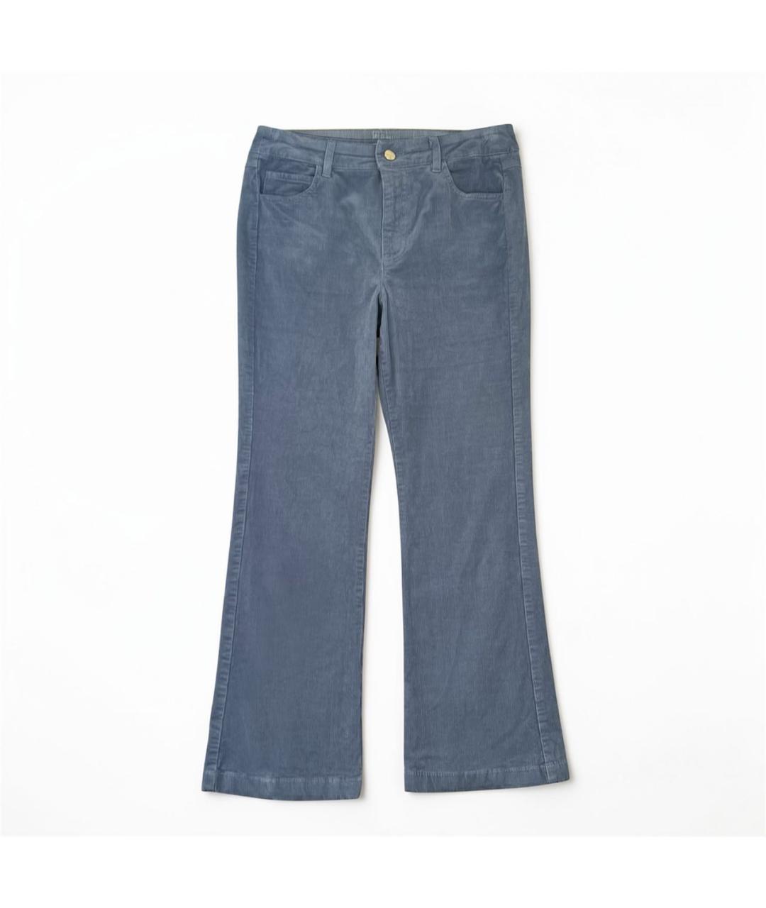 MAX MARA Голубые хлопковые брюки широкие, фото 9