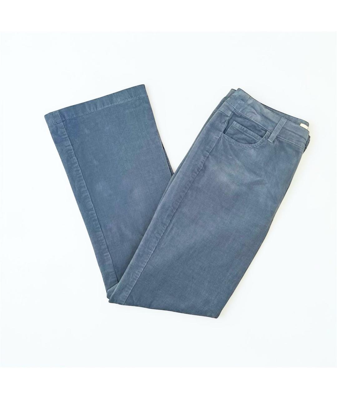 MAX MARA Голубые хлопковые брюки широкие, фото 3