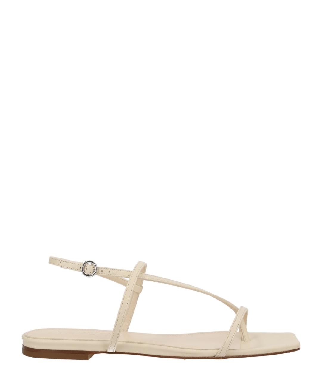 AEYDE Белые кожаные сандалии, фото 1