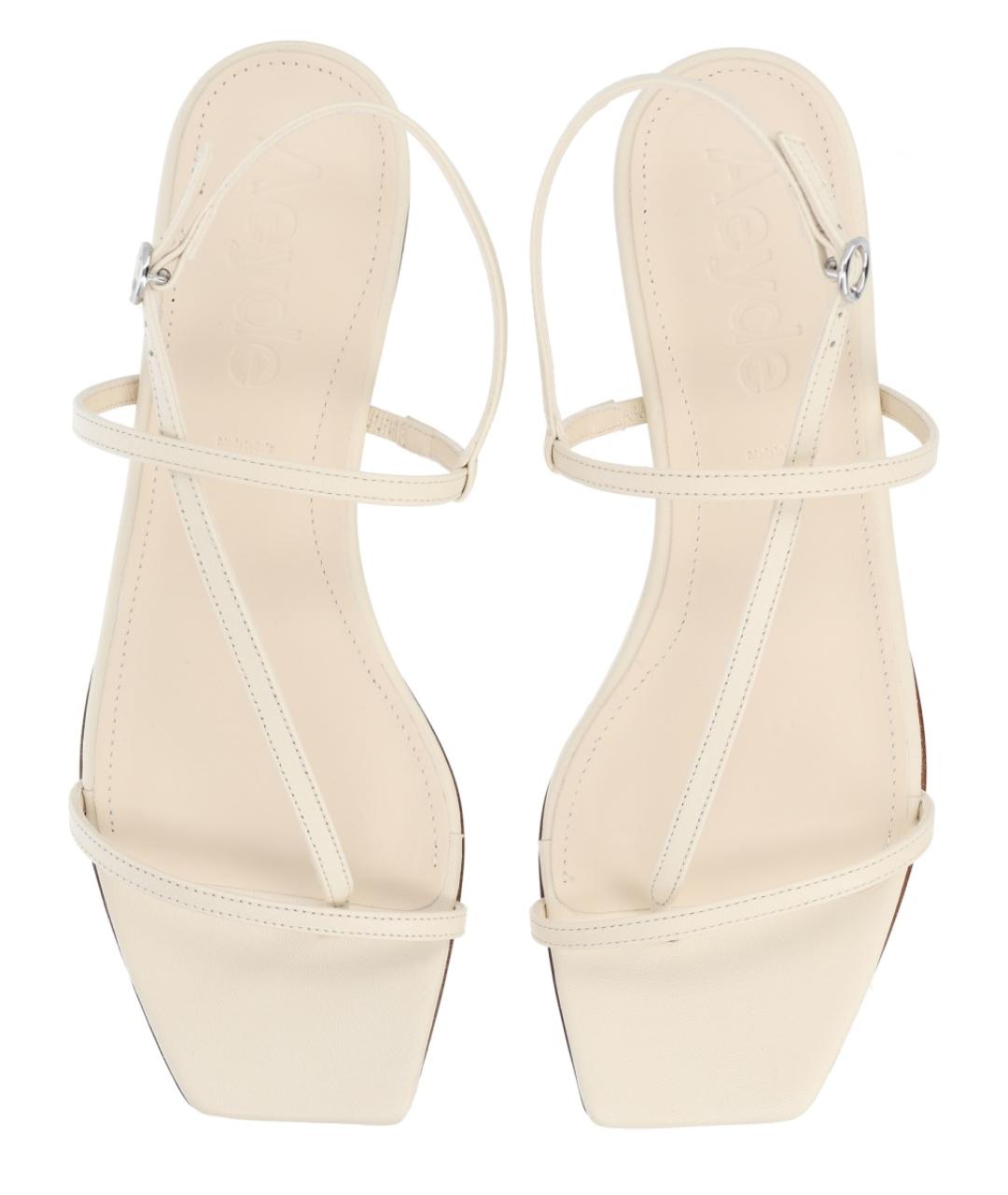 AEYDE Белые кожаные сандалии, фото 5
