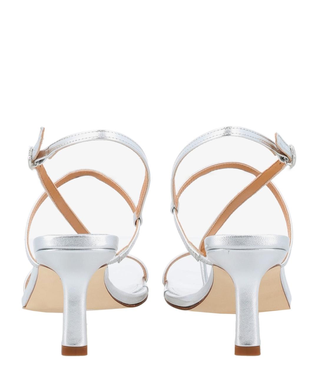 AEYDE Серебряные кожаные босоножки, фото 3