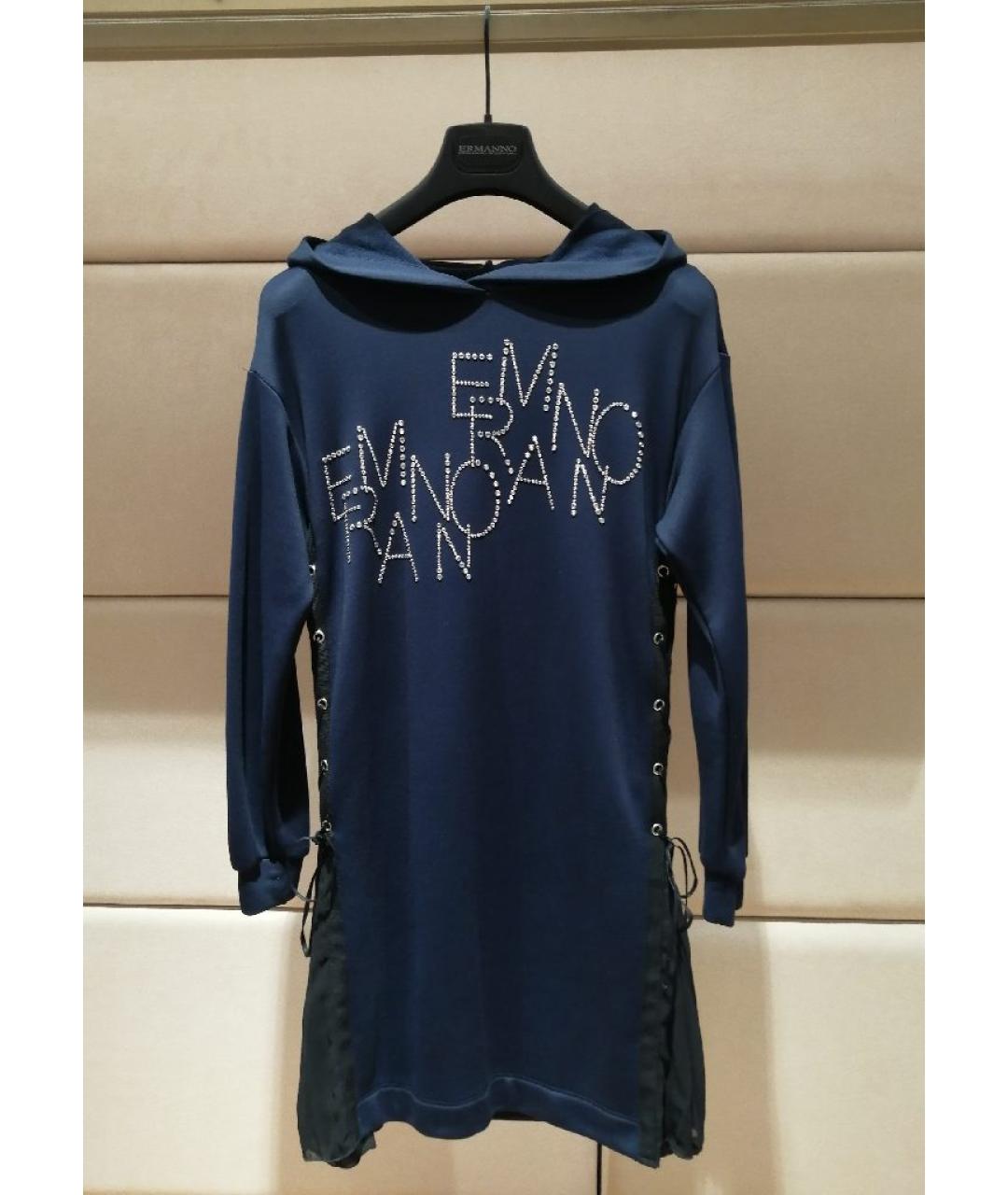 ERMANNO SCERVINO Темно-синее повседневное платье, фото 3