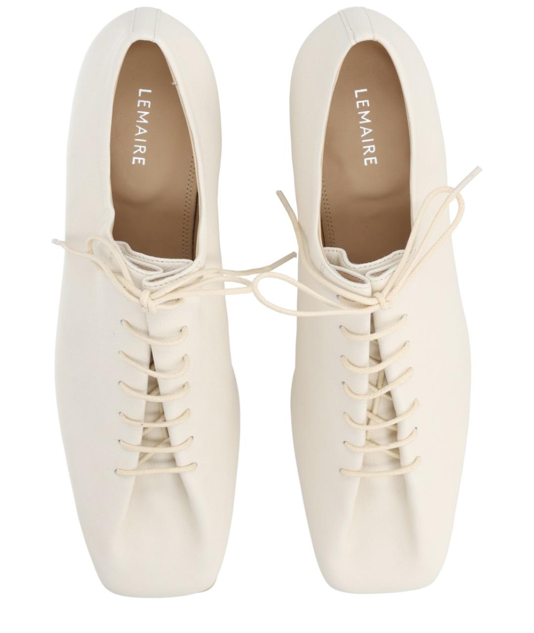 LEMAIRE Белые кожаные лоферы, фото 5