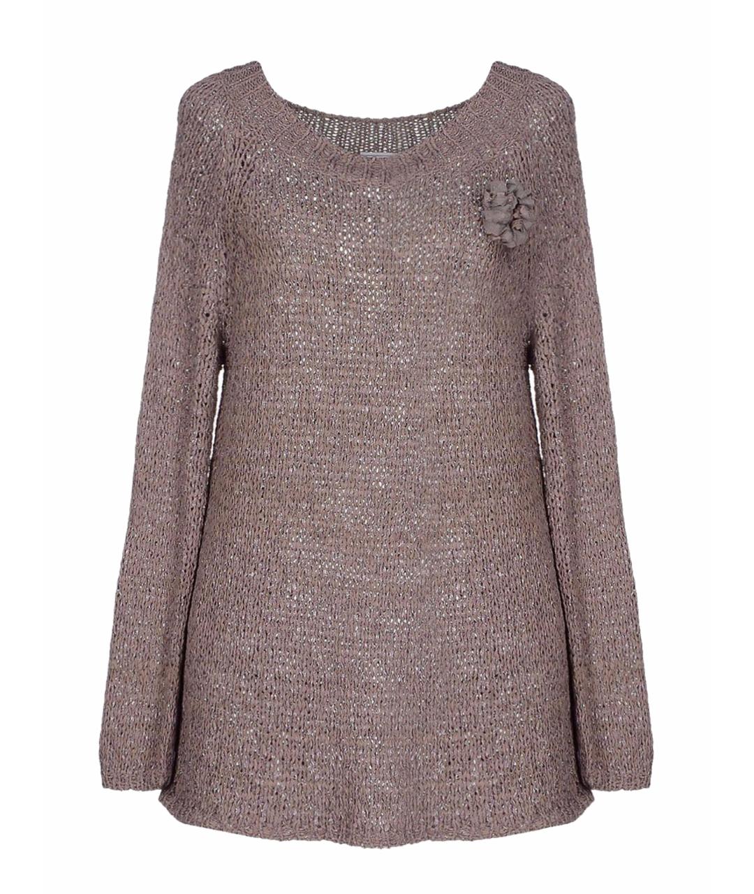 Bruno Manetti Серый хлопковый джемпер / свитер, фото 9