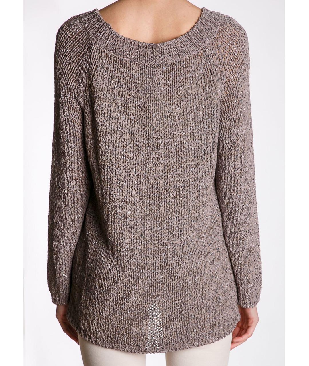 Bruno Manetti Серый хлопковый джемпер / свитер, фото 4