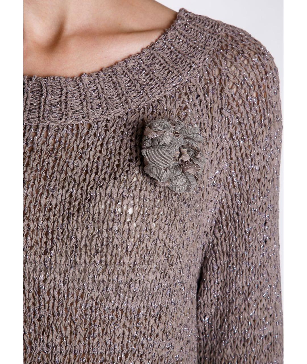 Bruno Manetti Серый хлопковый джемпер / свитер, фото 5