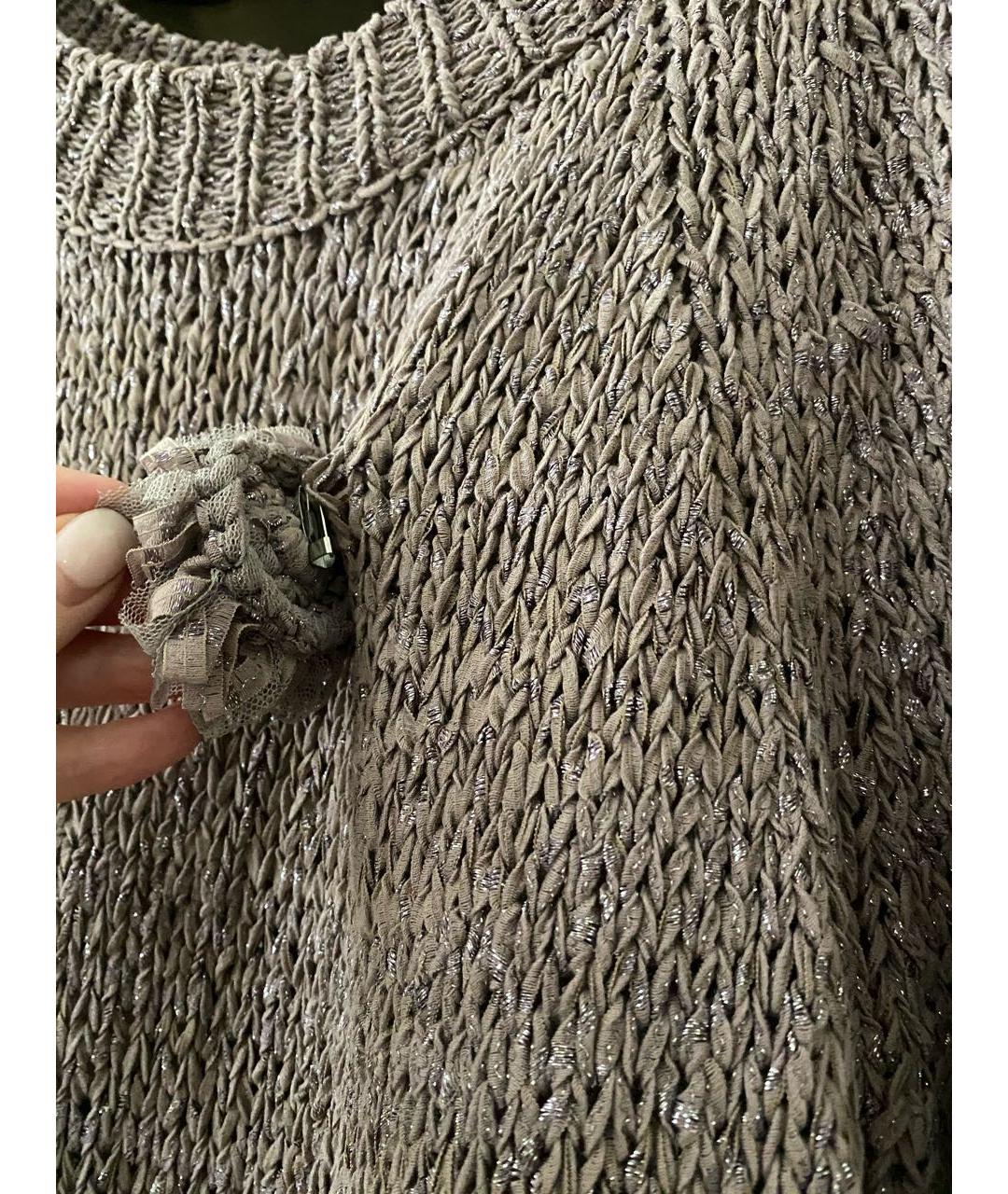 Bruno Manetti Серый хлопковый джемпер / свитер, фото 7