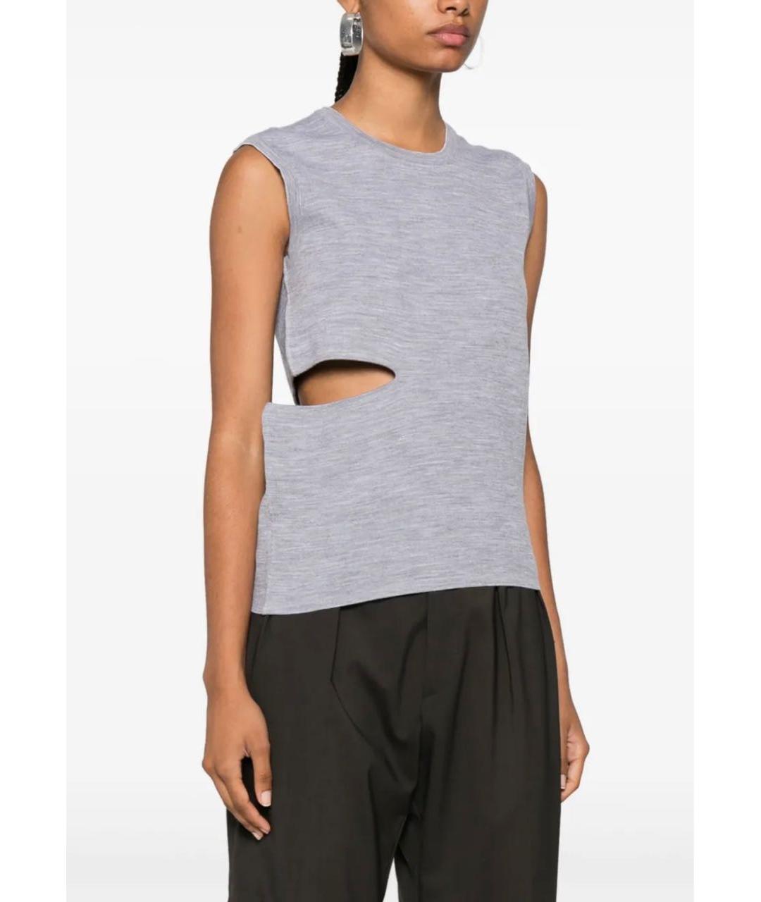 FENDI Серая шерстяная футболка, фото 3