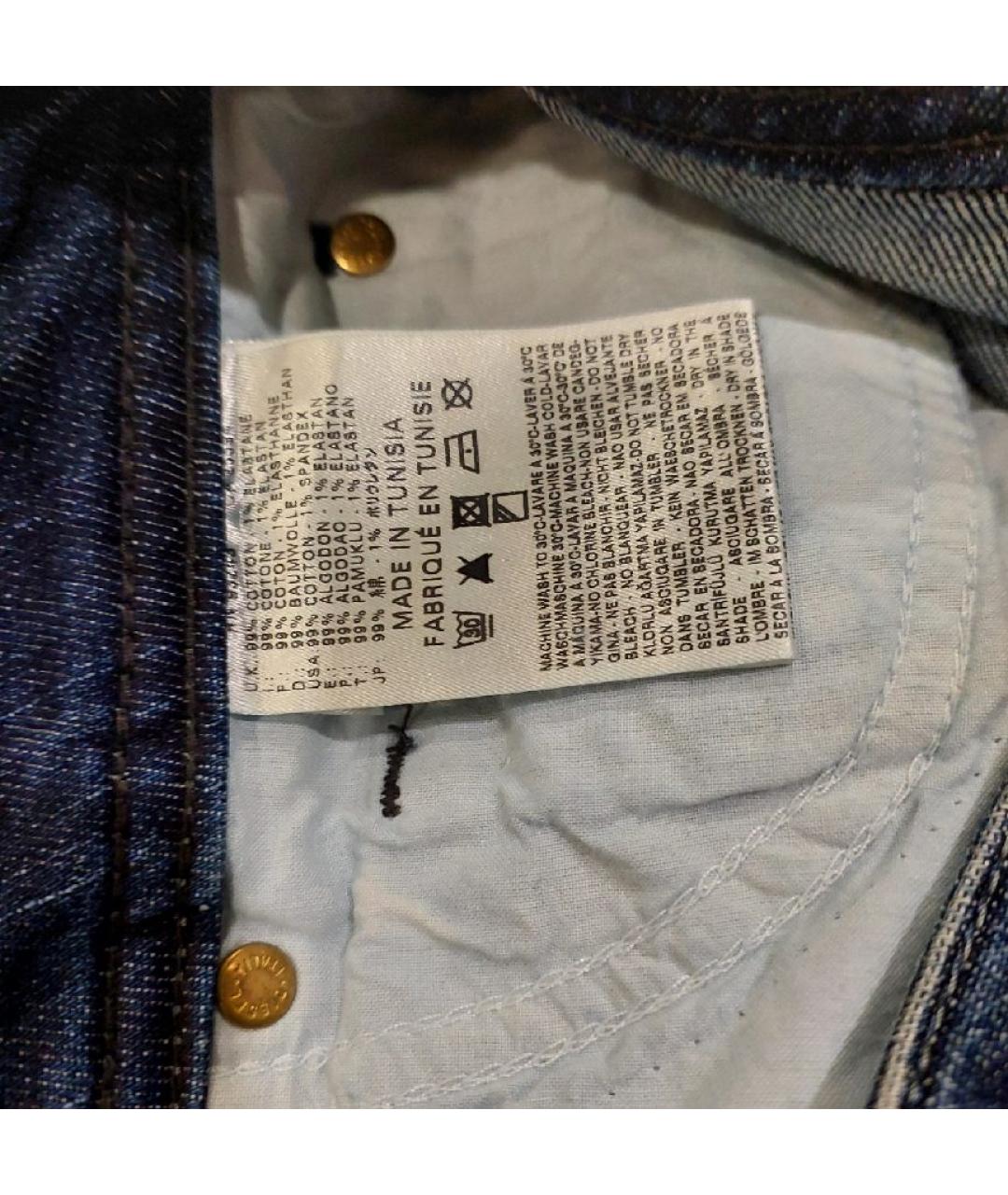 DIESEL Синяя хлопко-эластановая юбка мини, фото 6