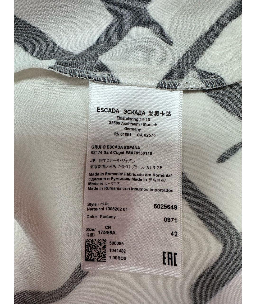 ESCADA Белая вискозная блузы, фото 5