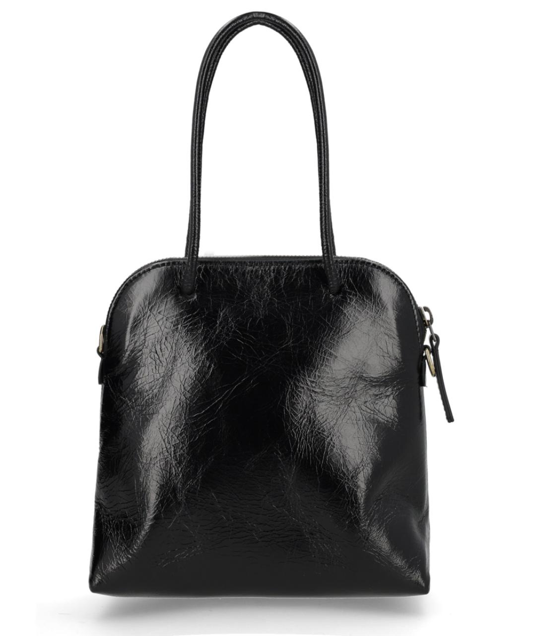 UMA WANG Черная кожаная сумка с короткими ручками, фото 2