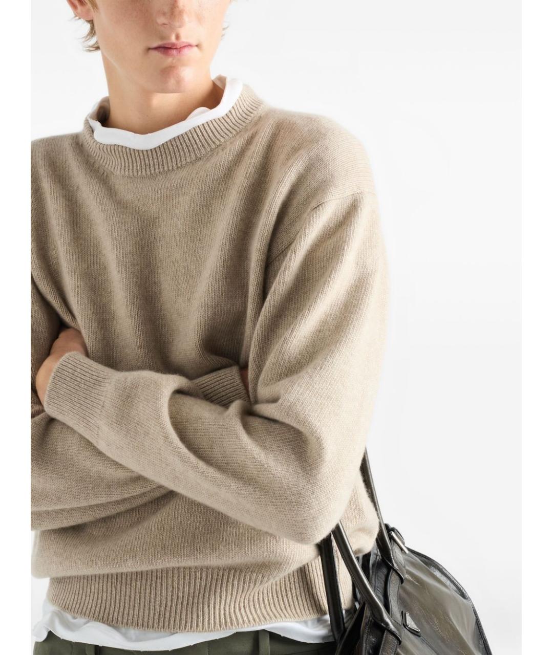 PRADA Бежевый кашемировый джемпер / свитер, фото 2