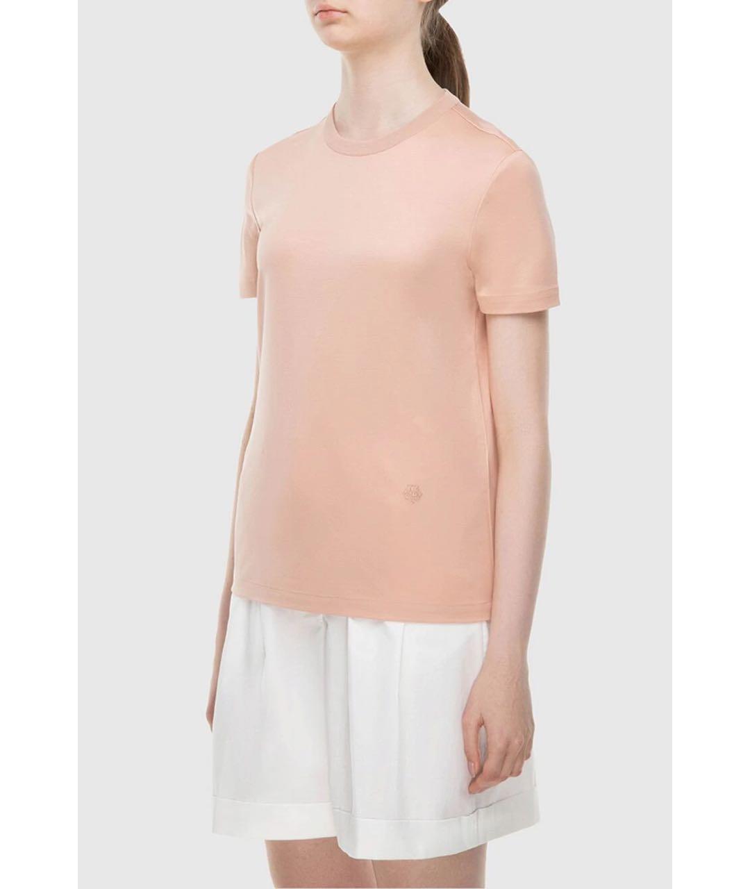 LORO PIANA Розовая хлопковая футболка, фото 5
