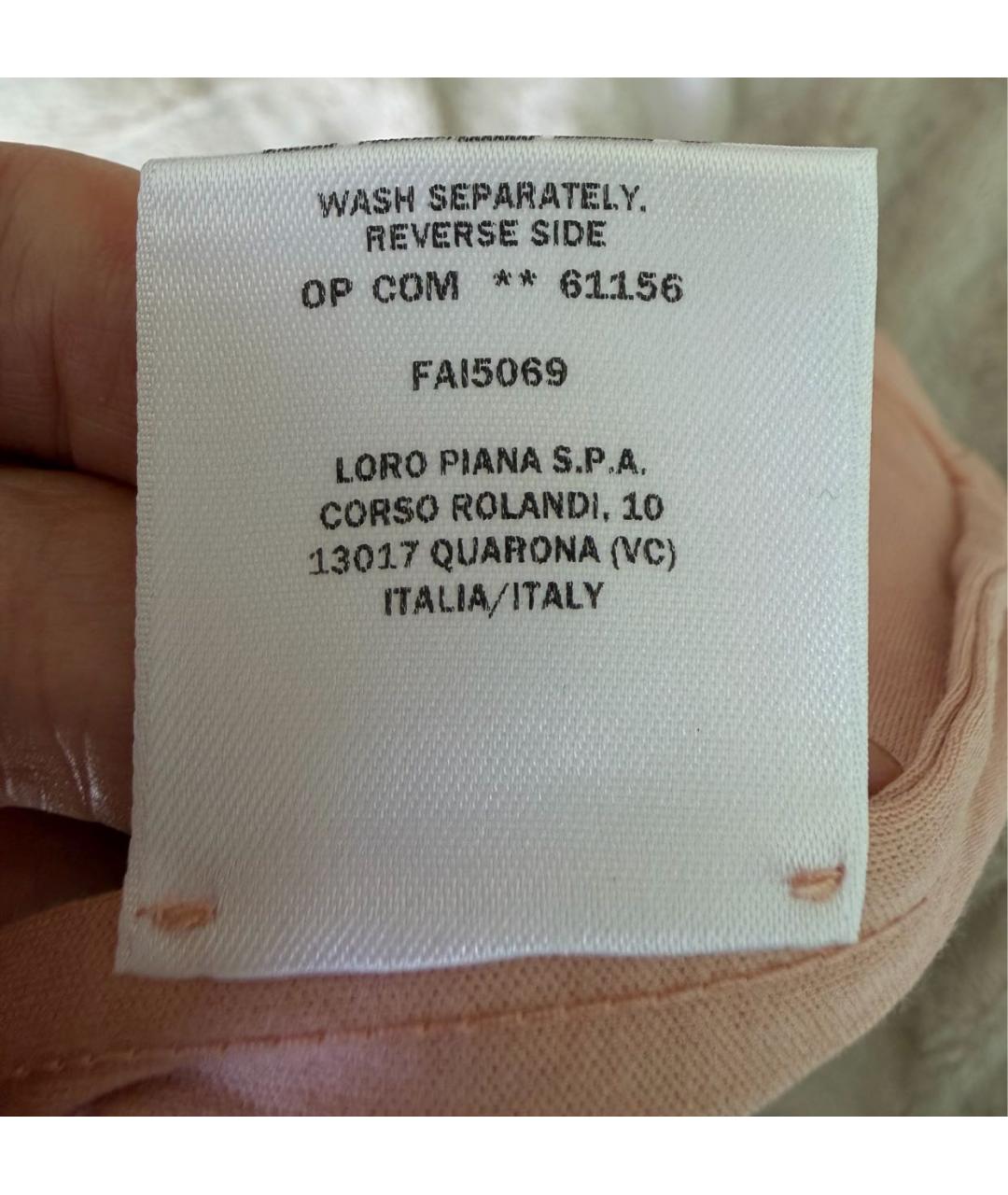 LORO PIANA Розовая хлопковая футболка, фото 8