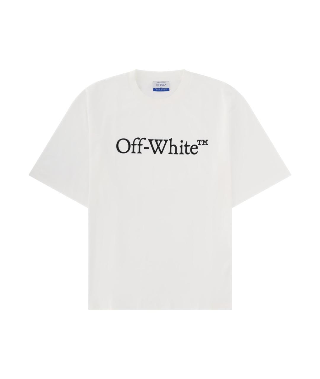 OFF-WHITE Белая хлопковая футболка, фото 1