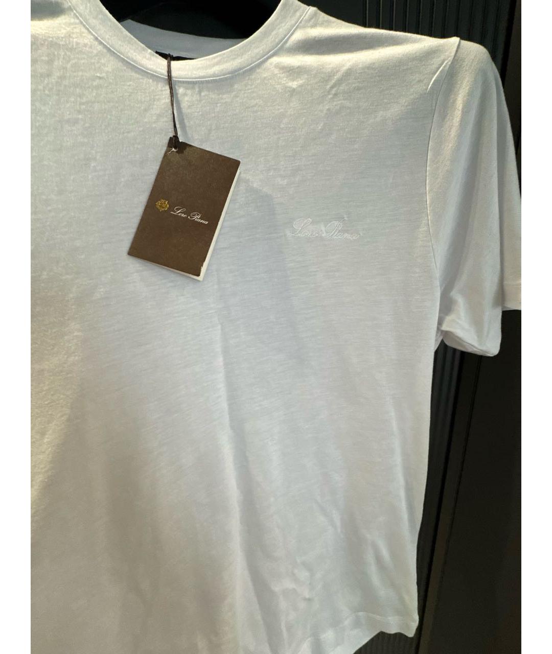 LORO PIANA Белая хлопковая футболка, фото 4