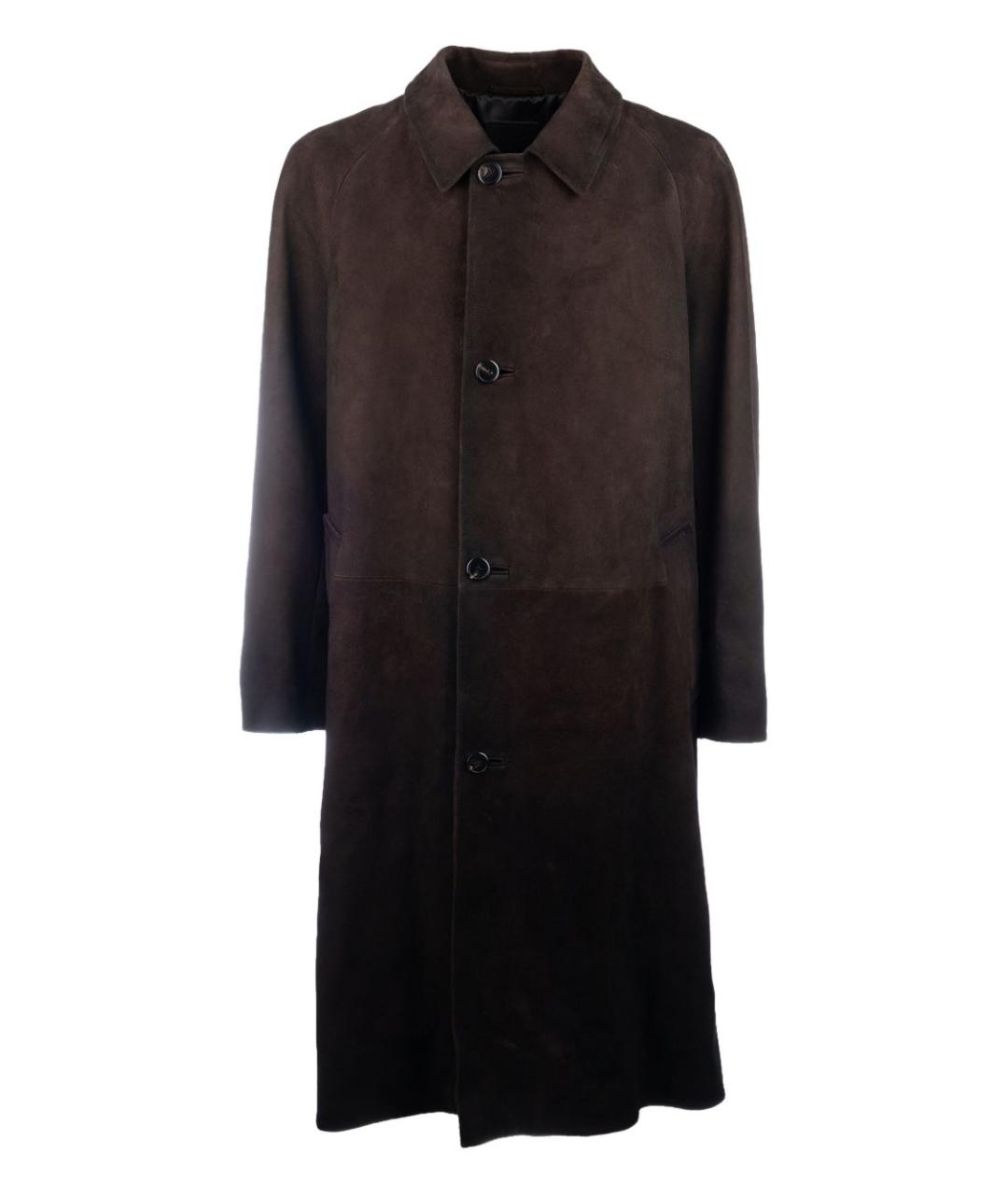 PRADA Коричневое замшевое пальто, фото 1