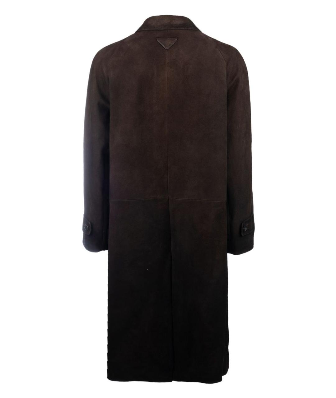 PRADA Коричневое замшевое пальто, фото 3