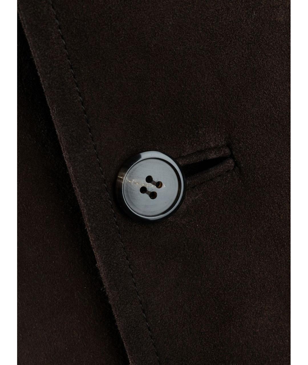 PRADA Коричневое замшевое пальто, фото 2