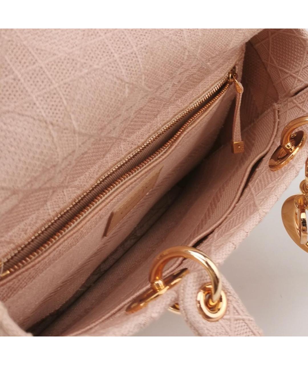 CHRISTIAN DIOR Розовая жаккардовая сумка с короткими ручками, фото 5