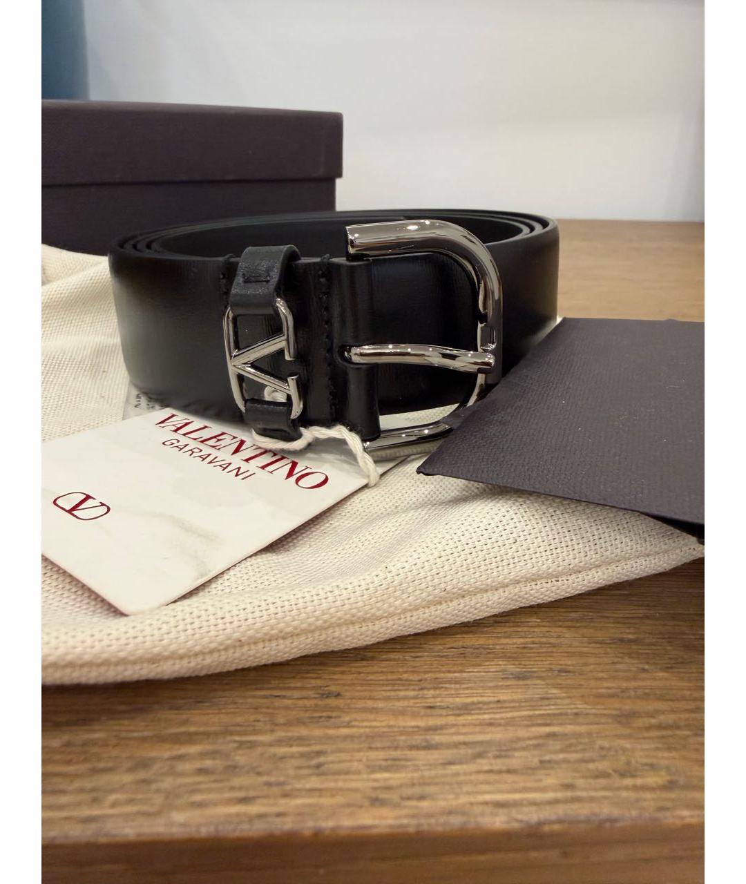 VALENTINO Черный кожаный ремень, фото 5