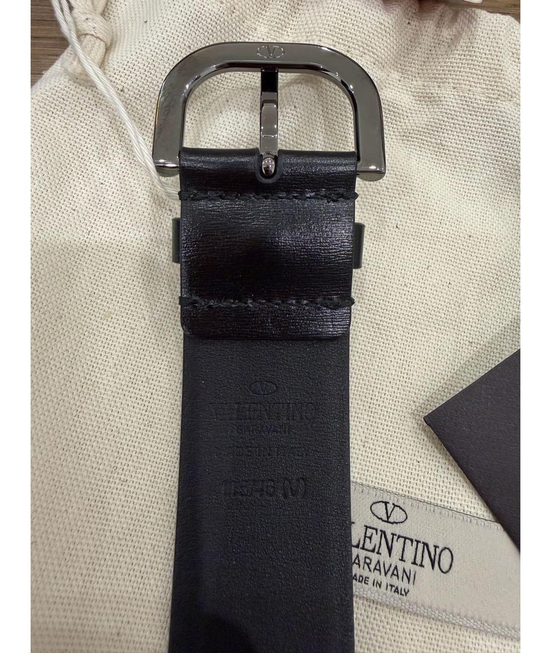 VALENTINO Черный кожаный ремень, фото 3