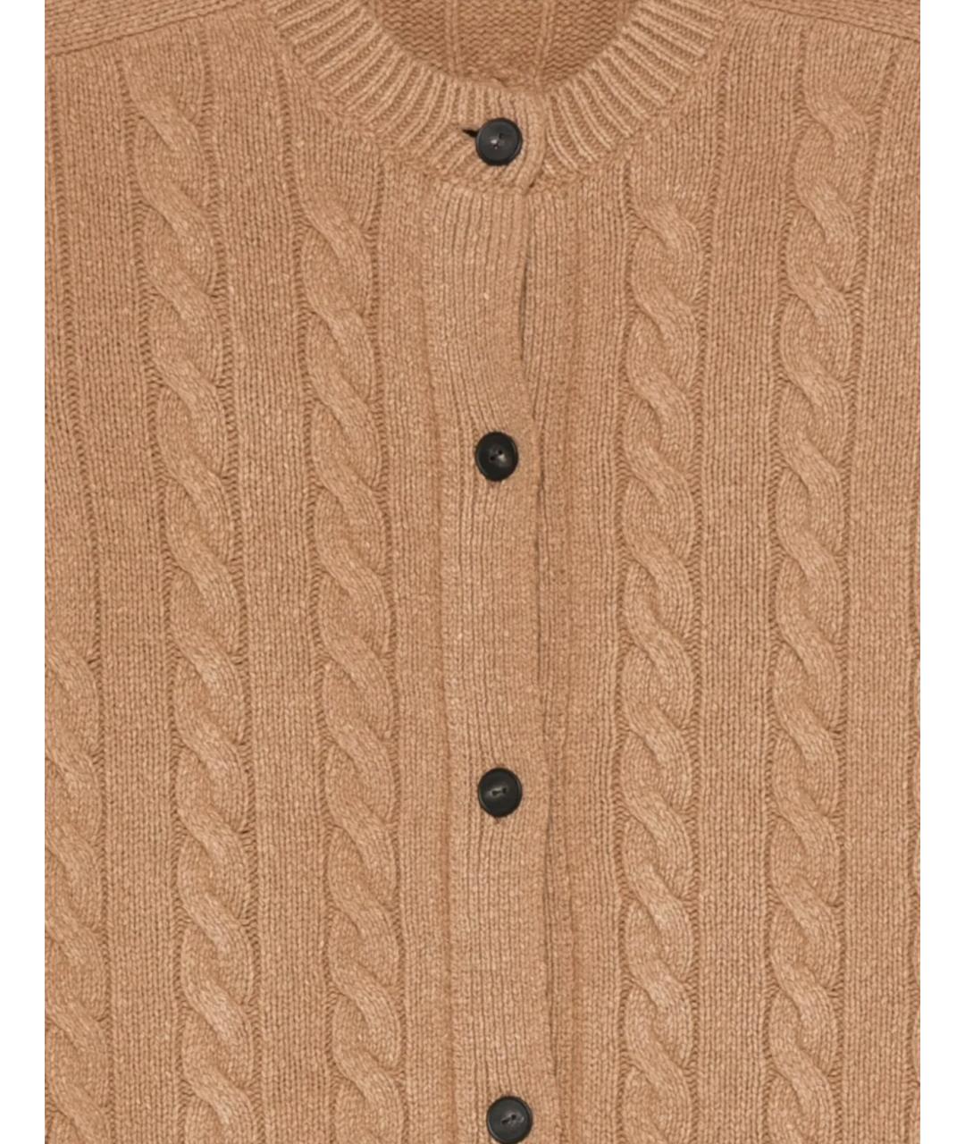 THE ROW Коричневый шерстяной кардиган, фото 3