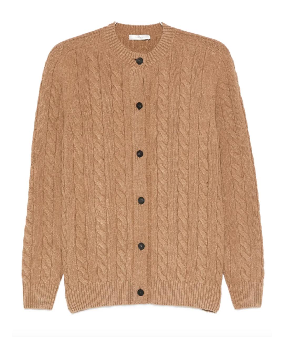 THE ROW Коричневый шерстяной кардиган, фото 4