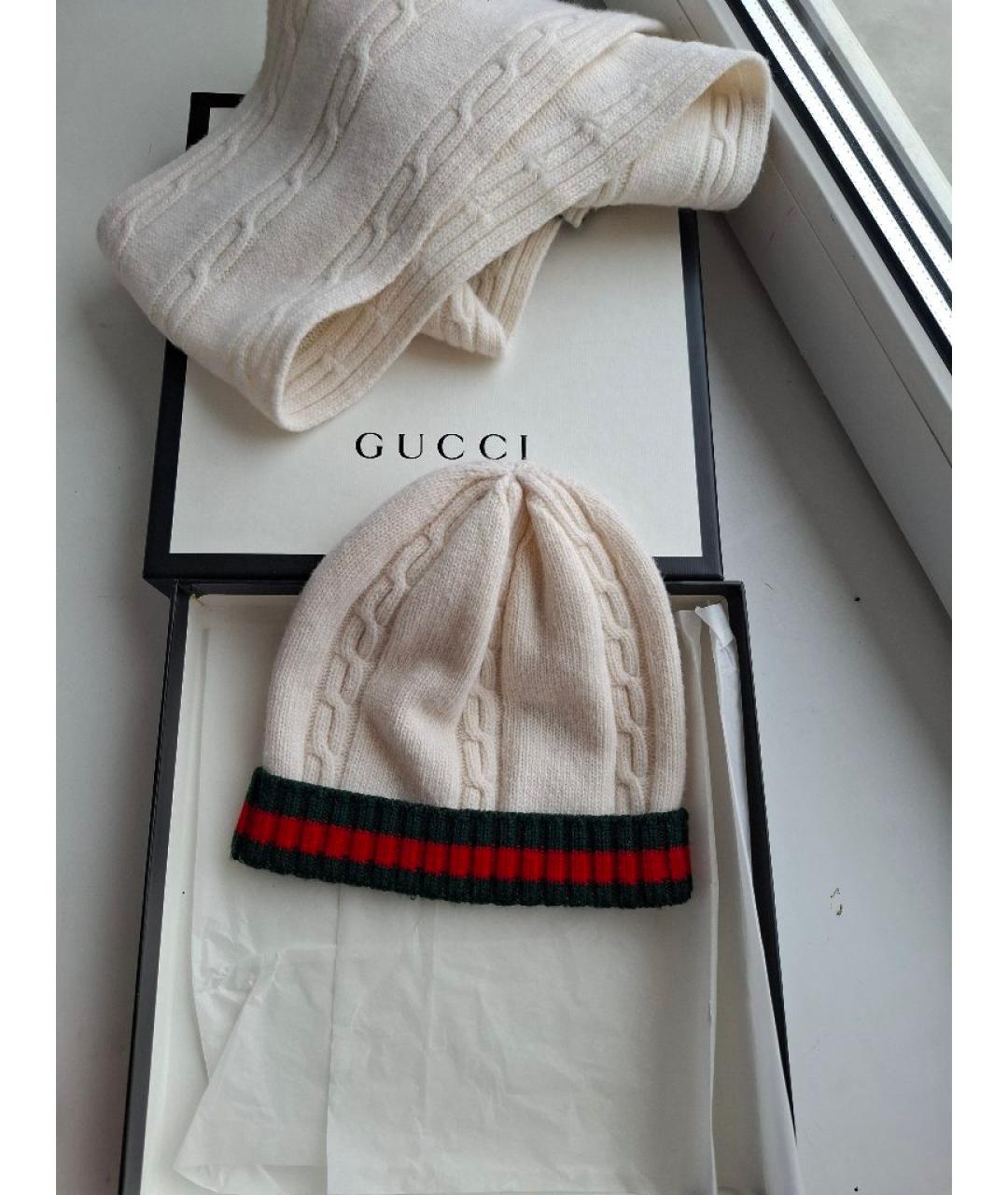 GUCCI Бежевая шерстяная шапка, фото 3