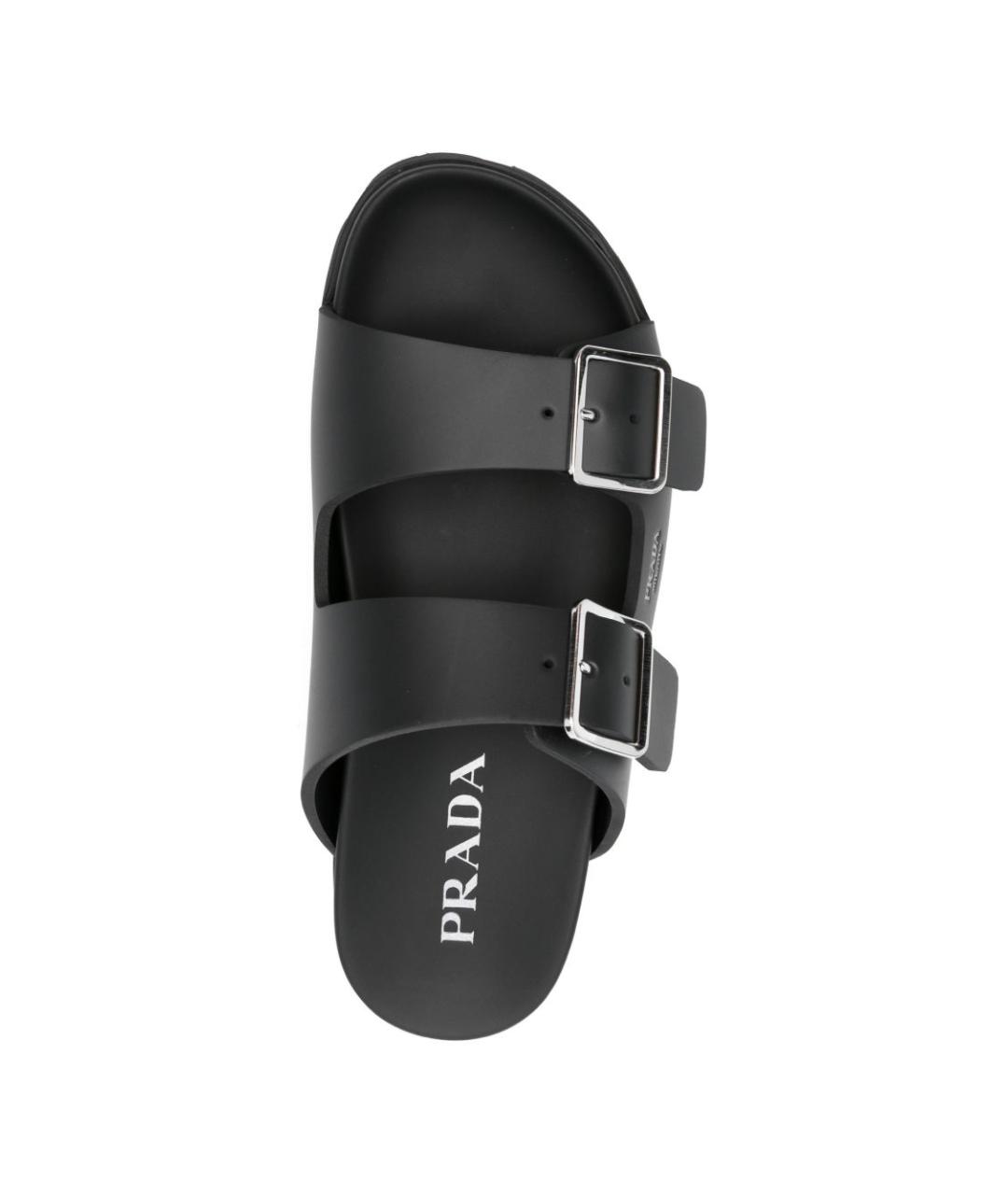 PRADA Черные кожаные сандалии, фото 3