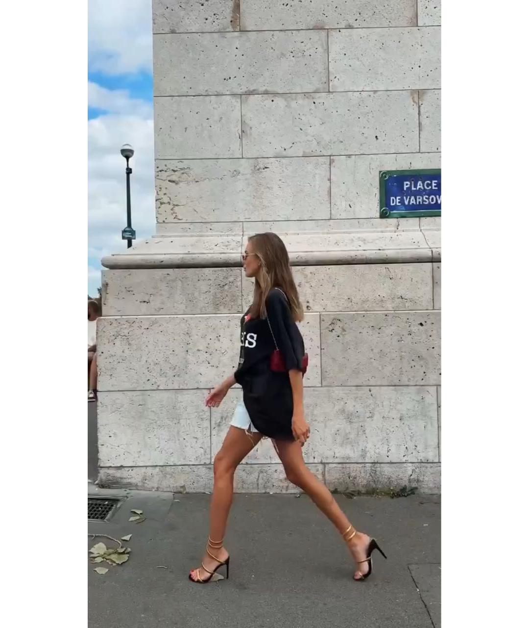 BALENCIAGA Черная хлопковая футболка, фото 5